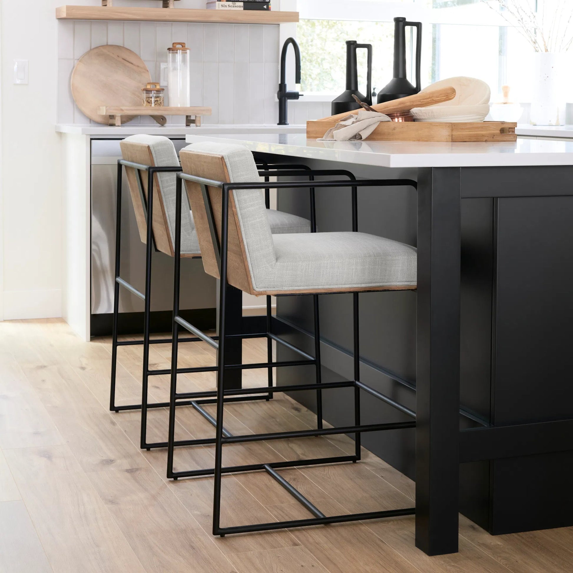 Stamford Leather Seat Counter Stool by Mercana. Made from unique in a modern style.