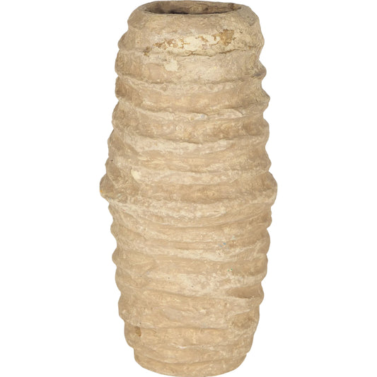 Kamli Mache Vase by Mercana in beige. Made from paper in a unique style.