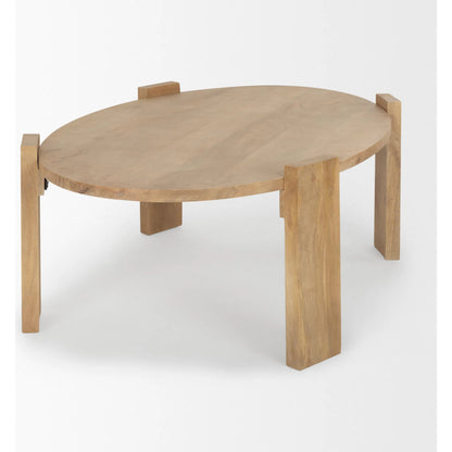 Evelyn Coffee Table by Mercana in brown. Made from solid wood in a unique style.