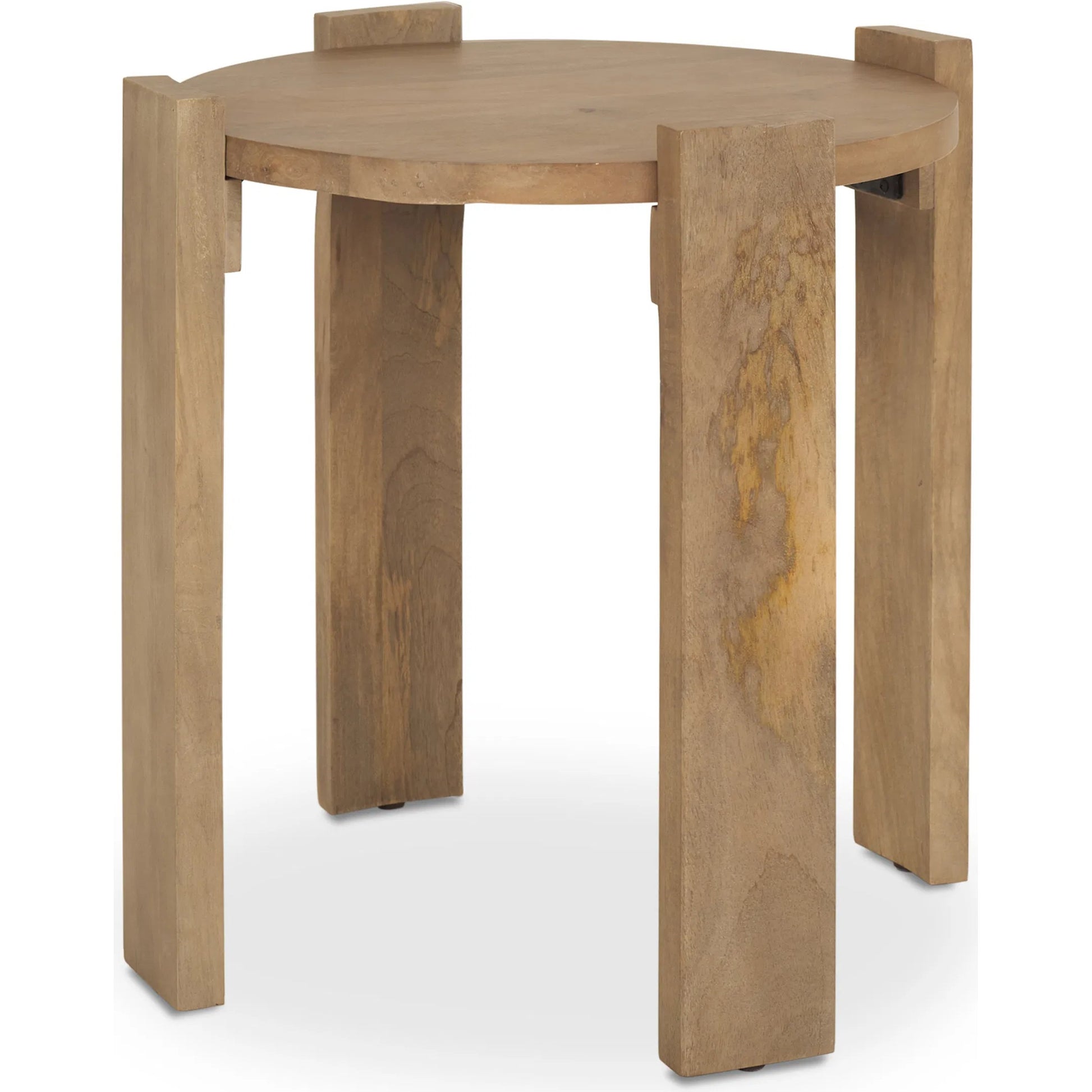 Evelyn End Table by Mercana in brown. Made from solid wood in a transitional style.