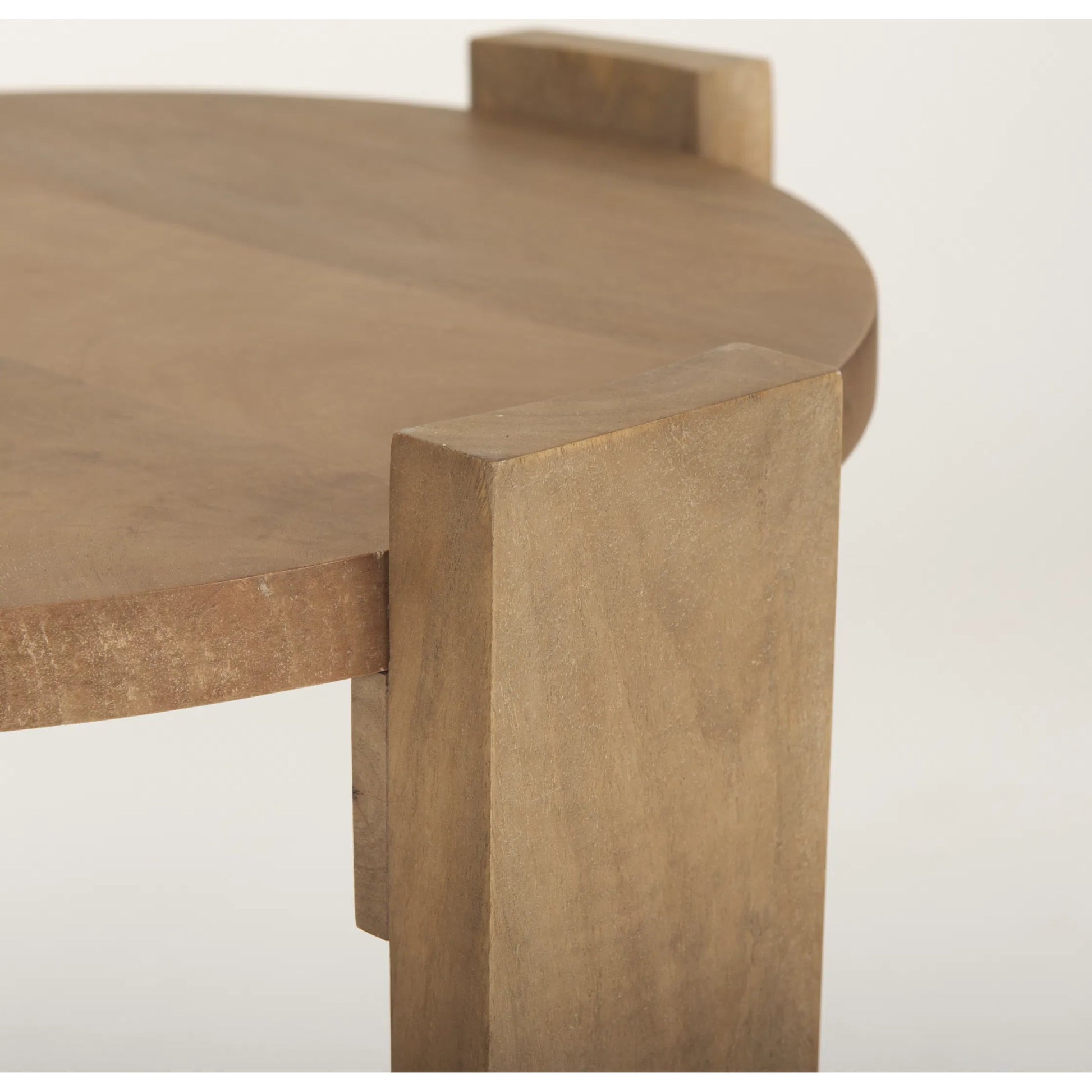 Evelyn End Table by Mercana in brown. Made from solid wood in a transitional style.