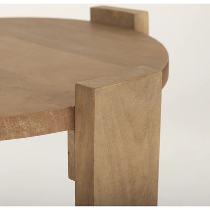 Evelyn End Table by Mercana in brown. Made from solid wood in a transitional style.