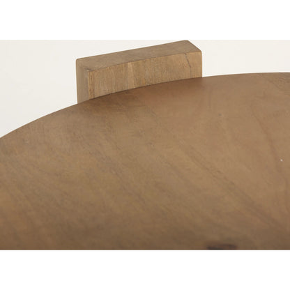 Evelyn End Table by Mercana in brown. Made from solid wood in a transitional style.