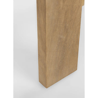 Evelyn End Table by Mercana in brown. Made from solid wood in a transitional style.