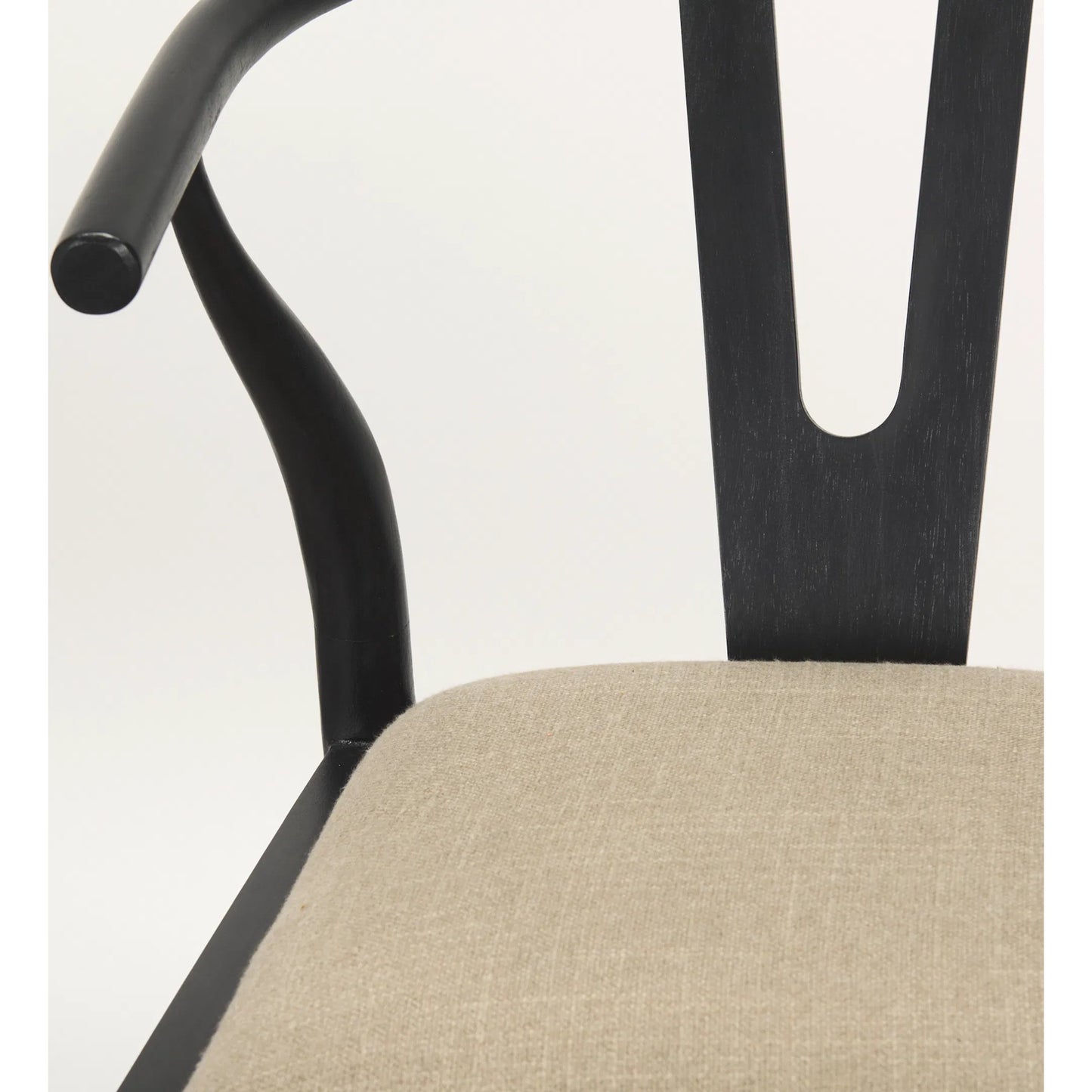 009 SI-2527781 | Closeup | Trixie Upholstered Seat Bar Stool by Mercana in black. Made from solid wood in a unique style.