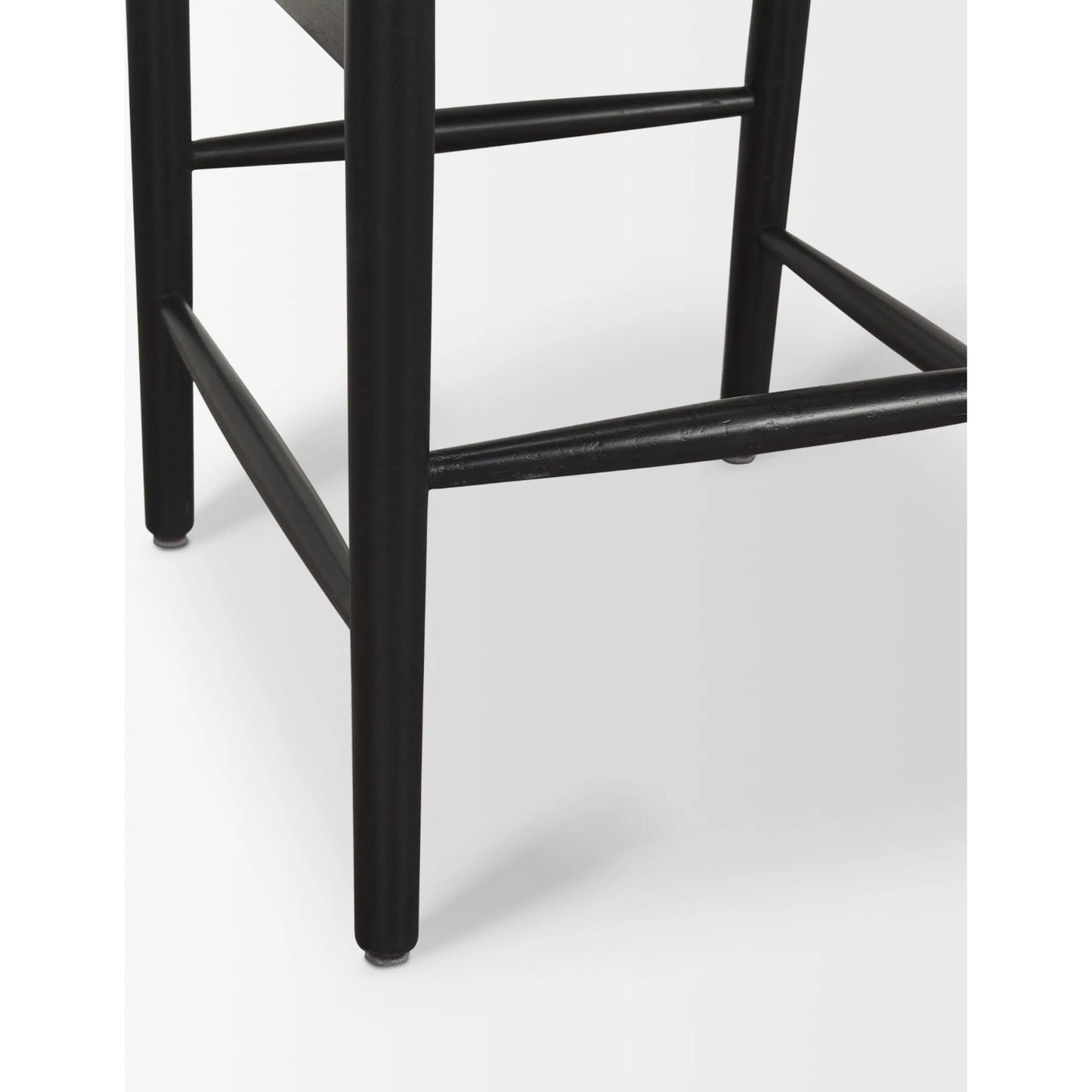 011 SI-2527781 | Closeup | Trixie Upholstered Seat Bar Stool by Mercana in black. Made from solid wood in a unique style.