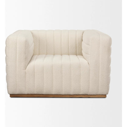 Ricciardo Upholstered Chair by Mercana in cream. Made from unique in a traditional style.