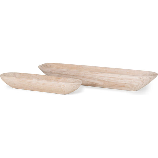 Athena Reclaimed Wood Tray (Set of 2) by Mercana. Made from solid wood in a unique style.