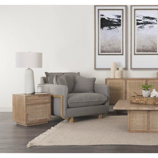 Grier End Table by Mercana. Made from solid wood in a rustic style.