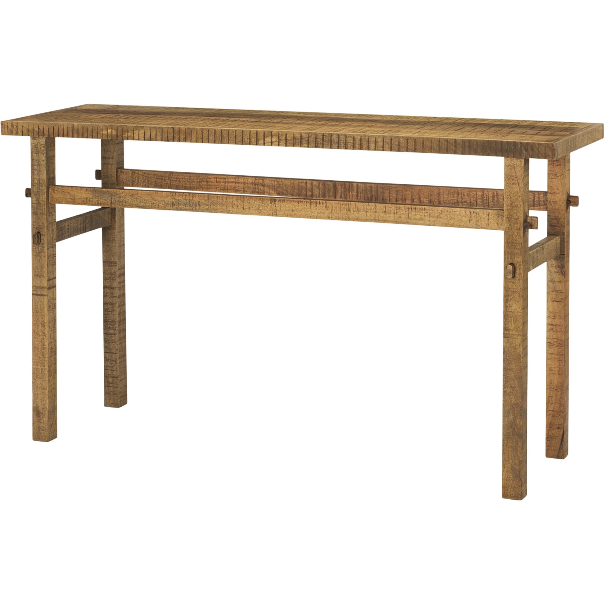 Rosie Console Table by Mercana in brown. Made from solid wood in a unique style.
