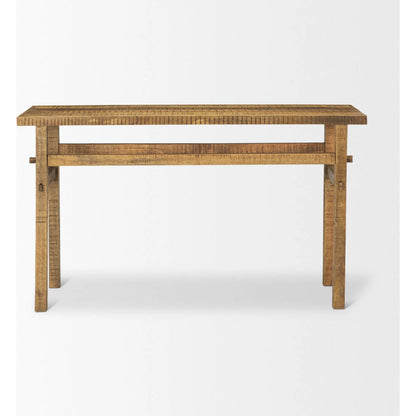 Rosie Console Table by Mercana in brown. Made from solid wood in a unique style.
