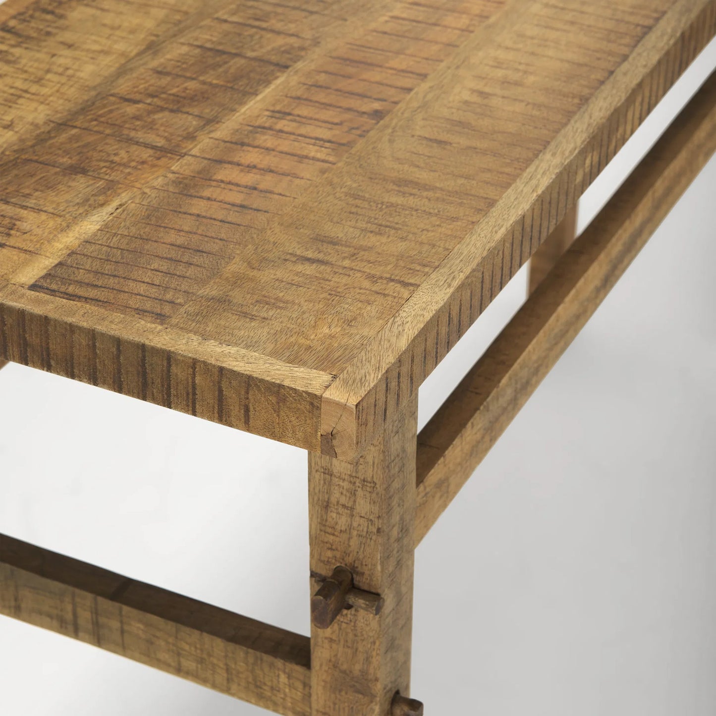058 SI-2370259 | Closeup | Rosie Console Table by Mercana in brown. Made from solid wood in a unique style.