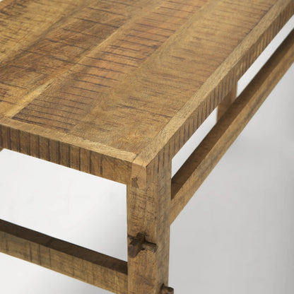 Rosie Console Table by Mercana in brown. Made from solid wood in a unique style.