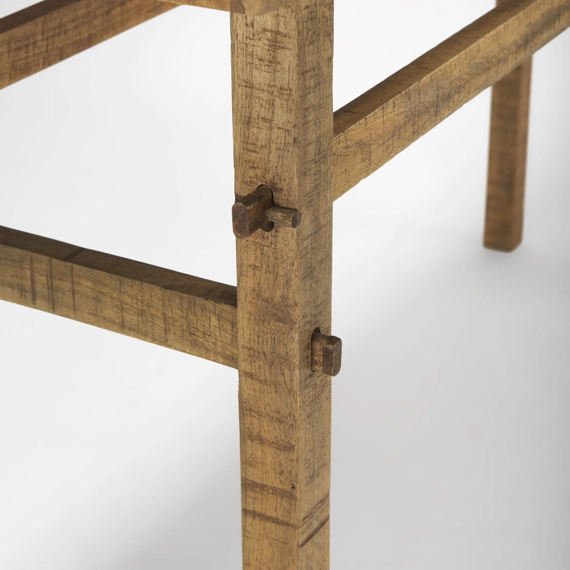 Rosie Console Table by Mercana in brown. Made from solid wood in a unique style.