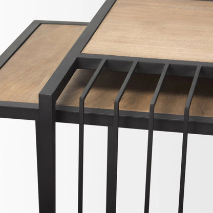 Miles Nesting End Tables by Mercana in black. Made from metal in a transitional style.