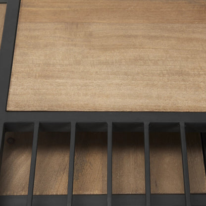 Miles Nesting End Tables by Mercana in black. Made from metal in a transitional style.