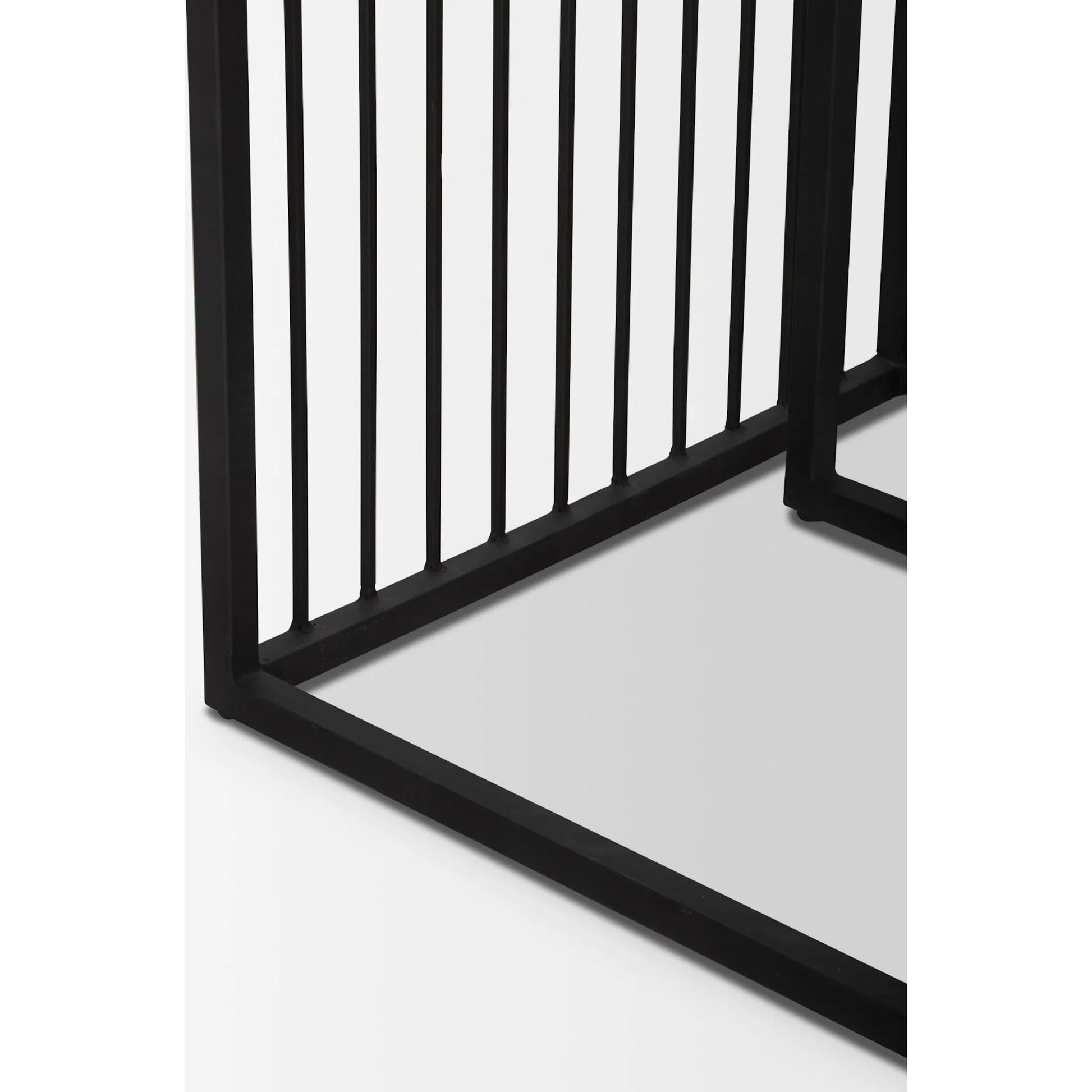 Miles Nesting End Tables by Mercana in black. Made from metal in a transitional style.