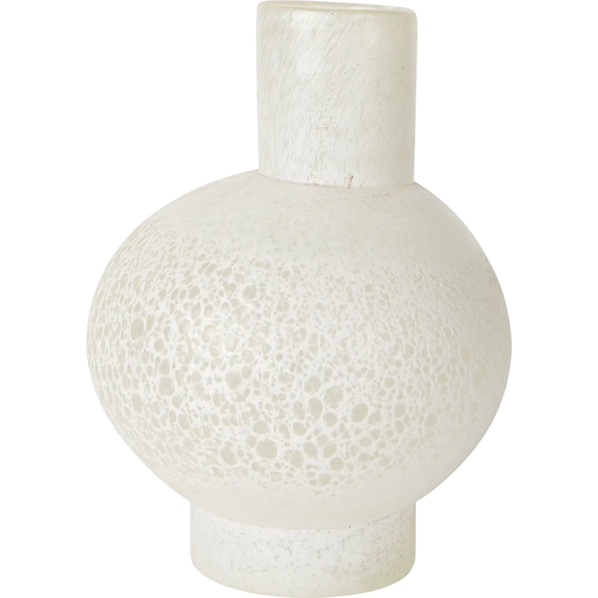 Heket Vase by Mercana in white. Made from glass in a modern style.