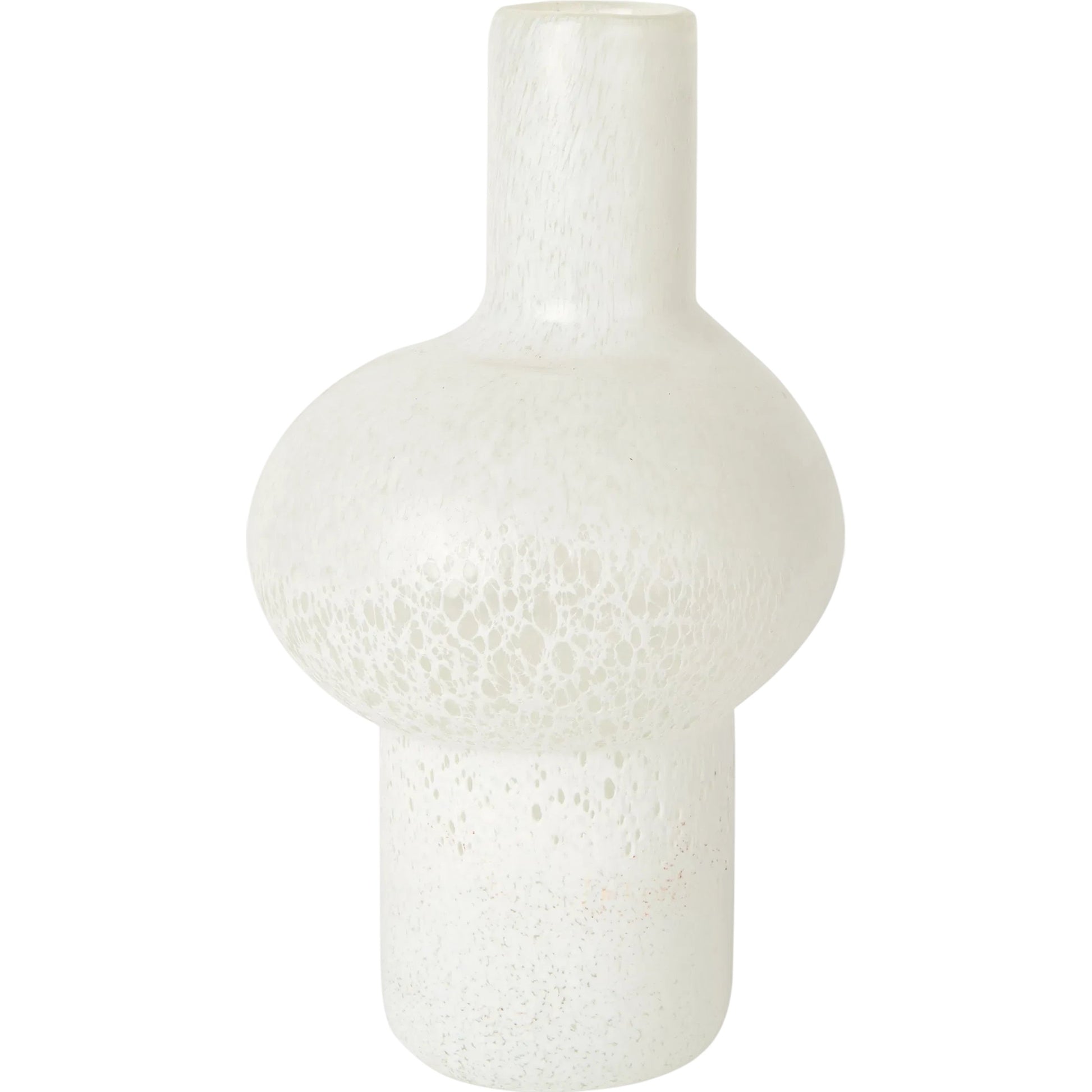 Heket Vase by Mercana in white. Made from glass in a modern style.