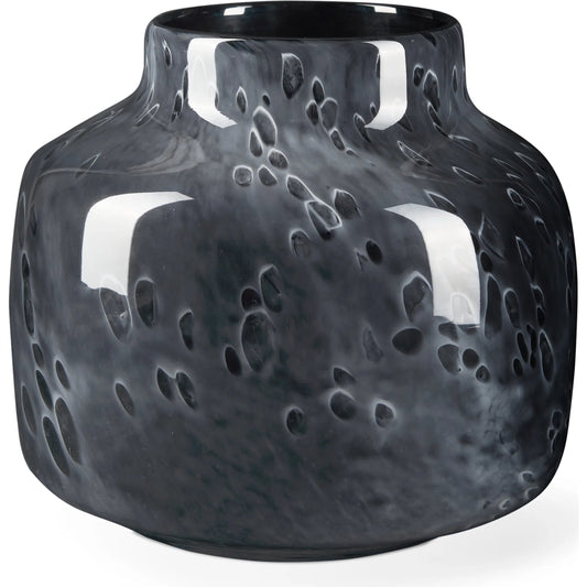 Masai Mottled Vase by Mercana in black. Made from glass in a unique style.