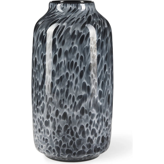 Masai Mottled Vase by Mercana in black. Made from glass in a unique style.