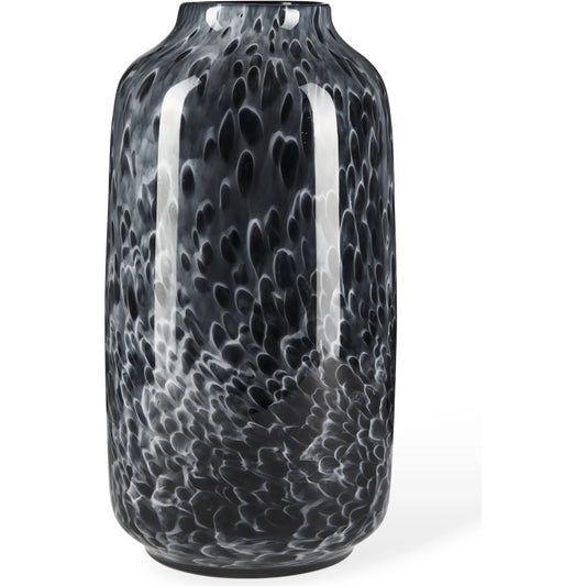 Masai Mottled Vase by Mercana in black. Made from glass in a unique style.