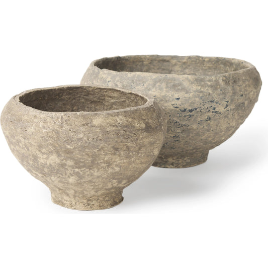 Sonu Paper Mache Half-Pot Bowls by Mercana. Made from paper in a unique style.