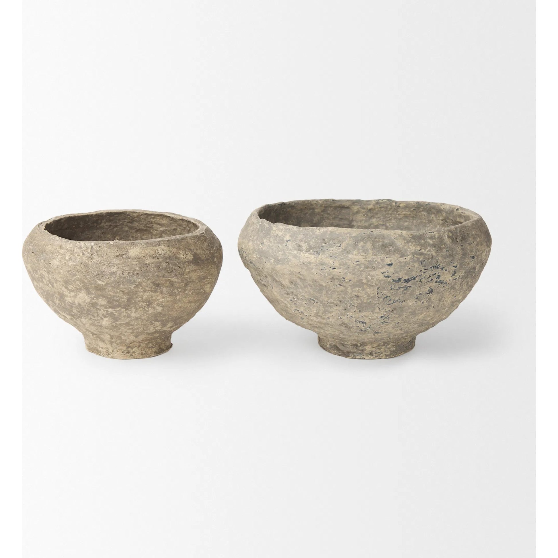 Sonu Paper Mache Half-Pot Bowls by Mercana. Made from paper in a rustic style.