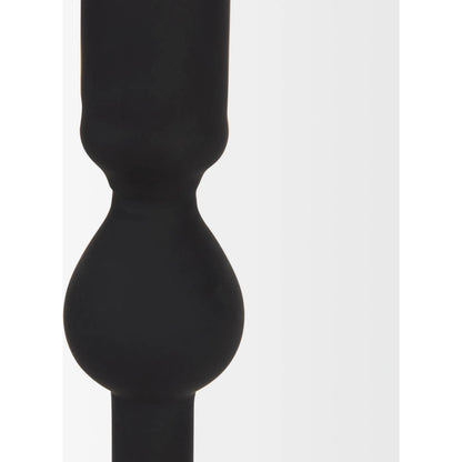 Haute Matte Black Blown Glass Candlestick by Mercana in black. Made from metal in a traditional style.