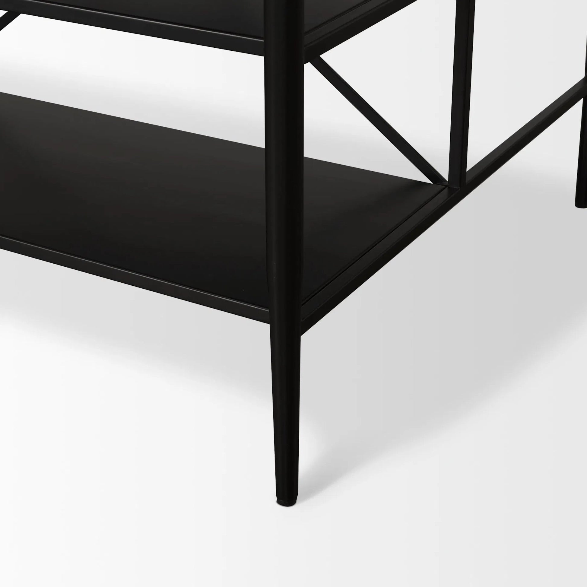 Amika Kitchen Island by Mercana in white, black. Made from iron in a unique style.