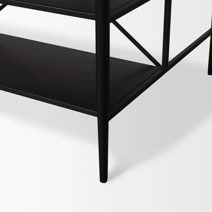 Amika Kitchen Island by Mercana in white, black. Made from iron in a unique style.