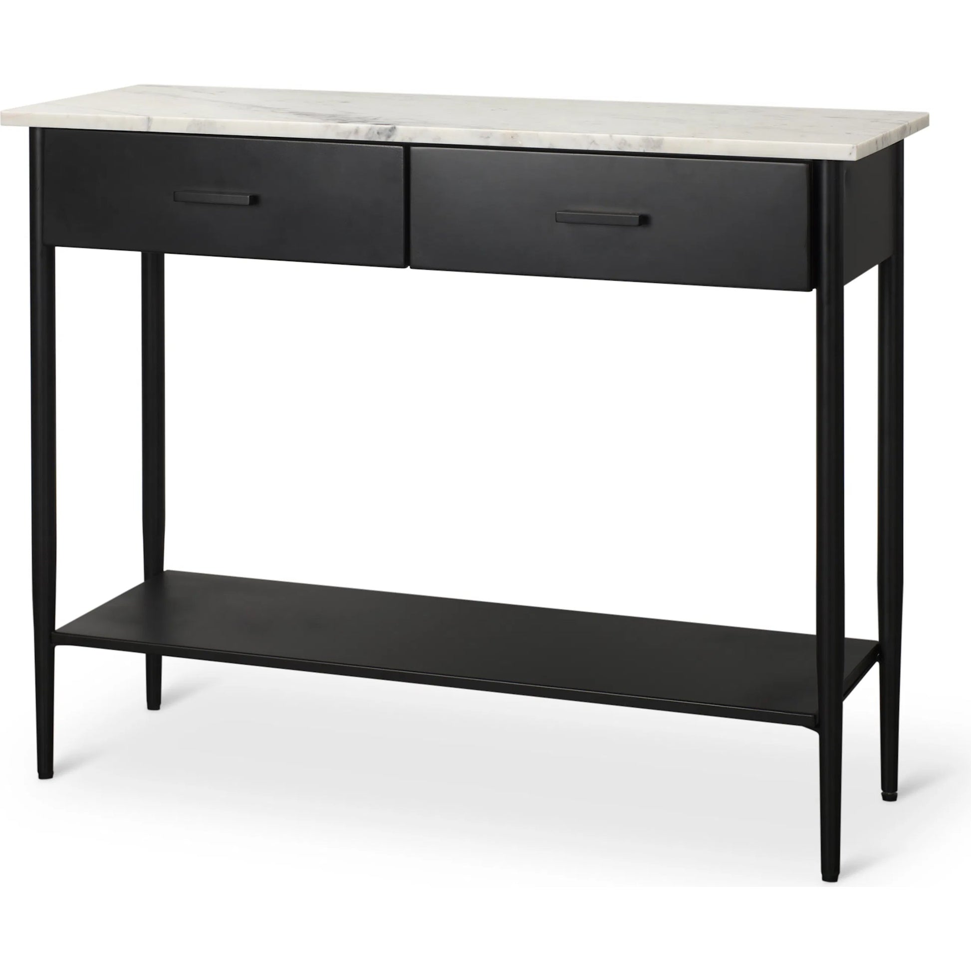 Amika Console Table by Mercana in white, black. Made from metal in a unique style.
