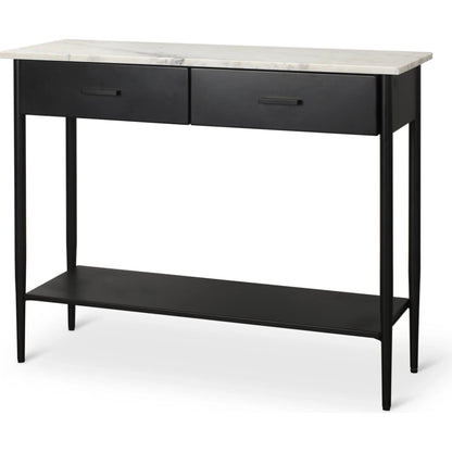 Amika Console Table by Mercana in white, black. Made from metal in a unique style.