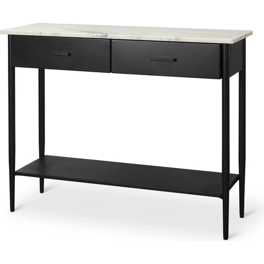 Amika Console Table by Mercana in white, black. Made from metal in a unique style.