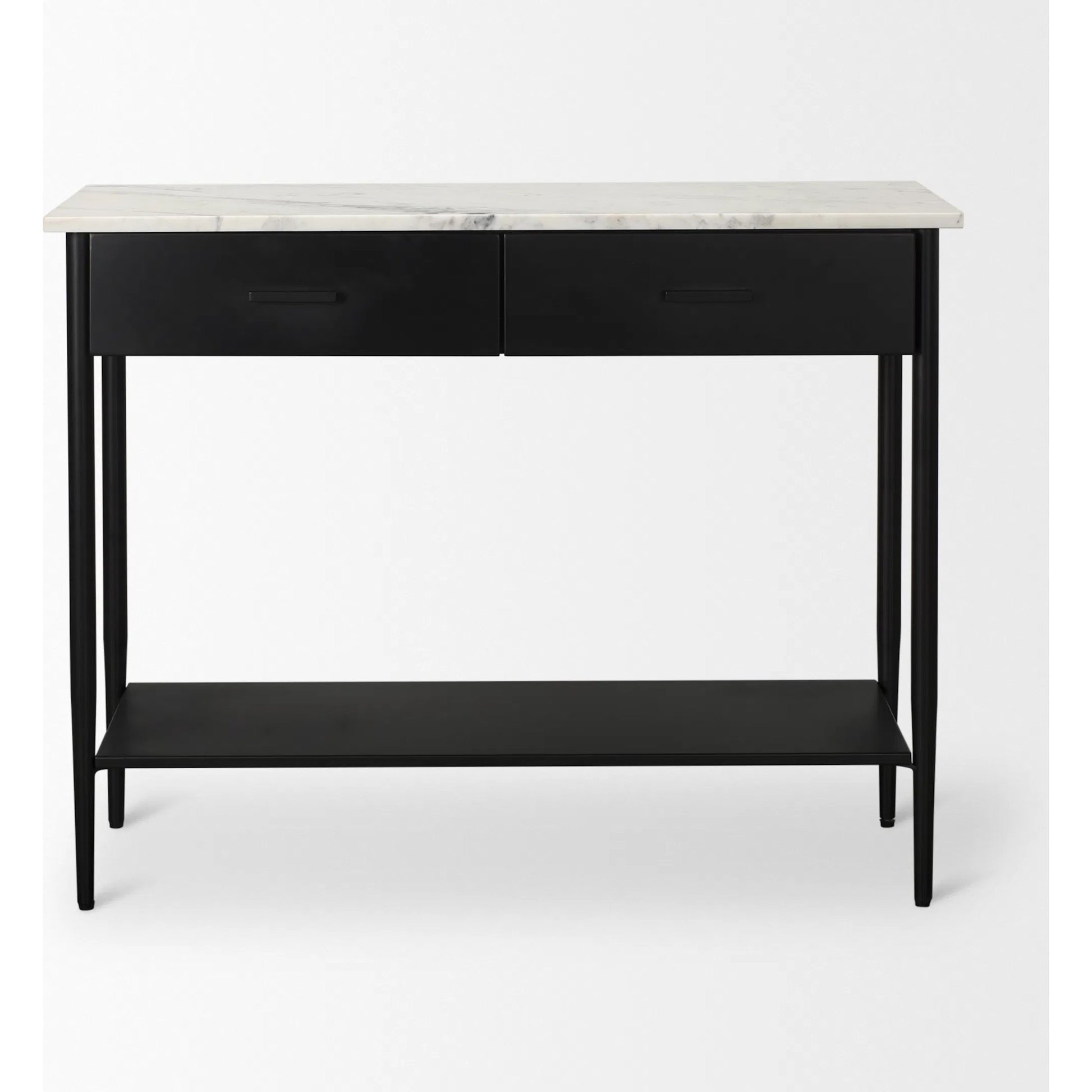 Amika Console Table by Mercana in white, black. Made from metal in a unique style.