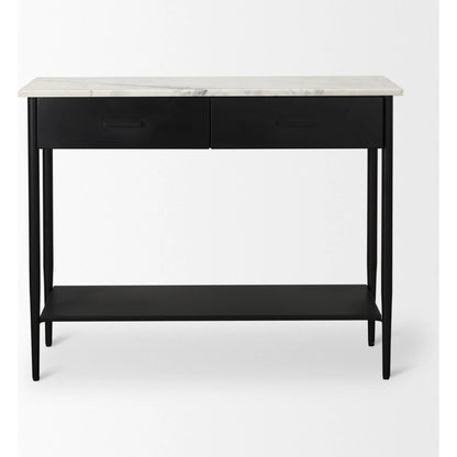 Amika Console Table by Mercana in white, black. Made from metal in a unique style.