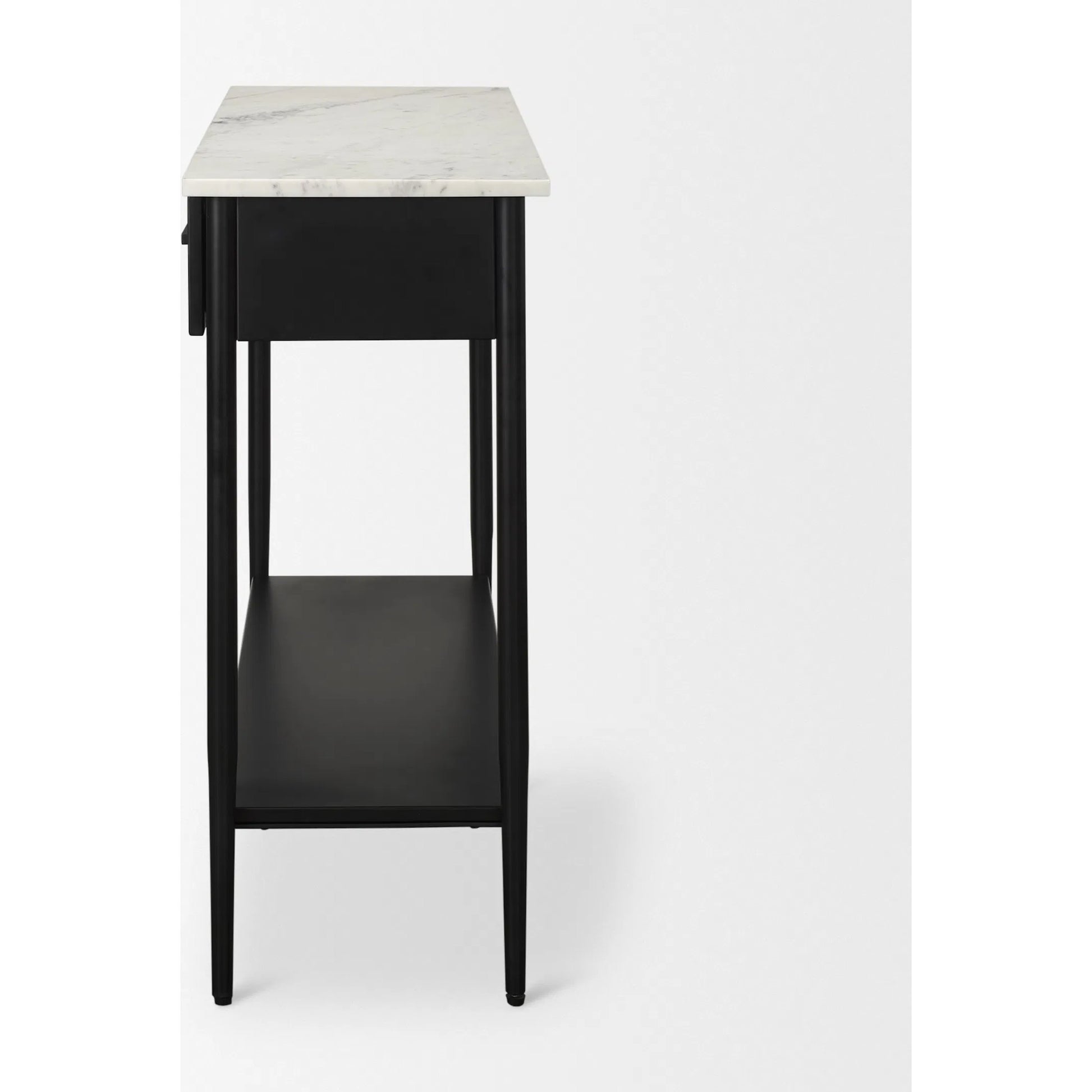 Amika Console Table by Mercana in white, black. Made from metal in a unique style.