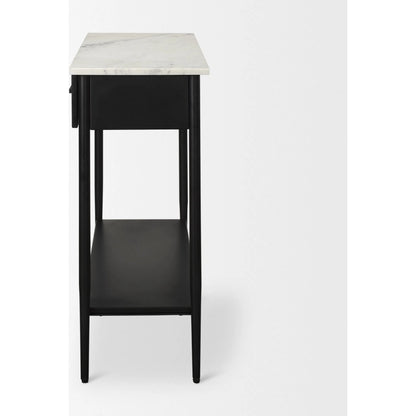 Amika Console Table by Mercana in white, black. Made from metal in a unique style.
