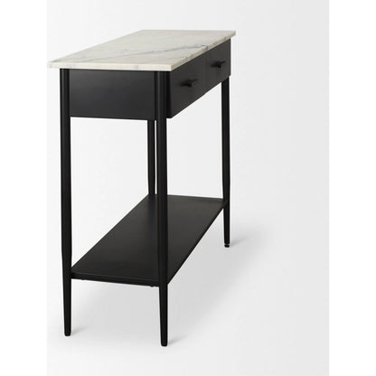 Amika Console Table by Mercana in white, black. Made from metal in a unique style.