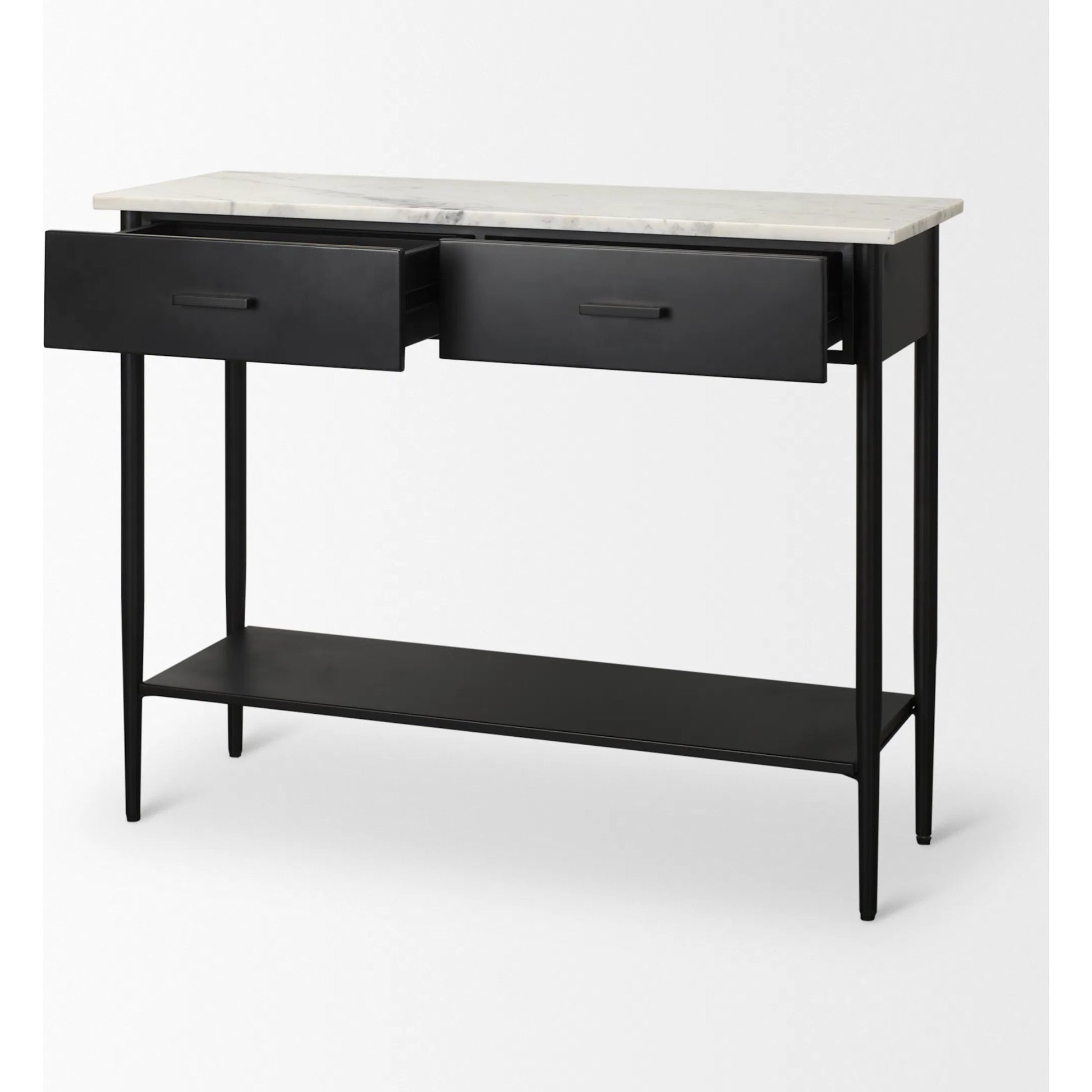 Amika Console Table by Mercana in white, black. Made from metal in a unique style.