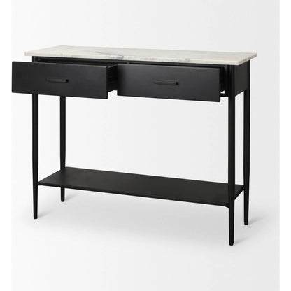 Amika Console Table by Mercana in white, black. Made from metal in a unique style.