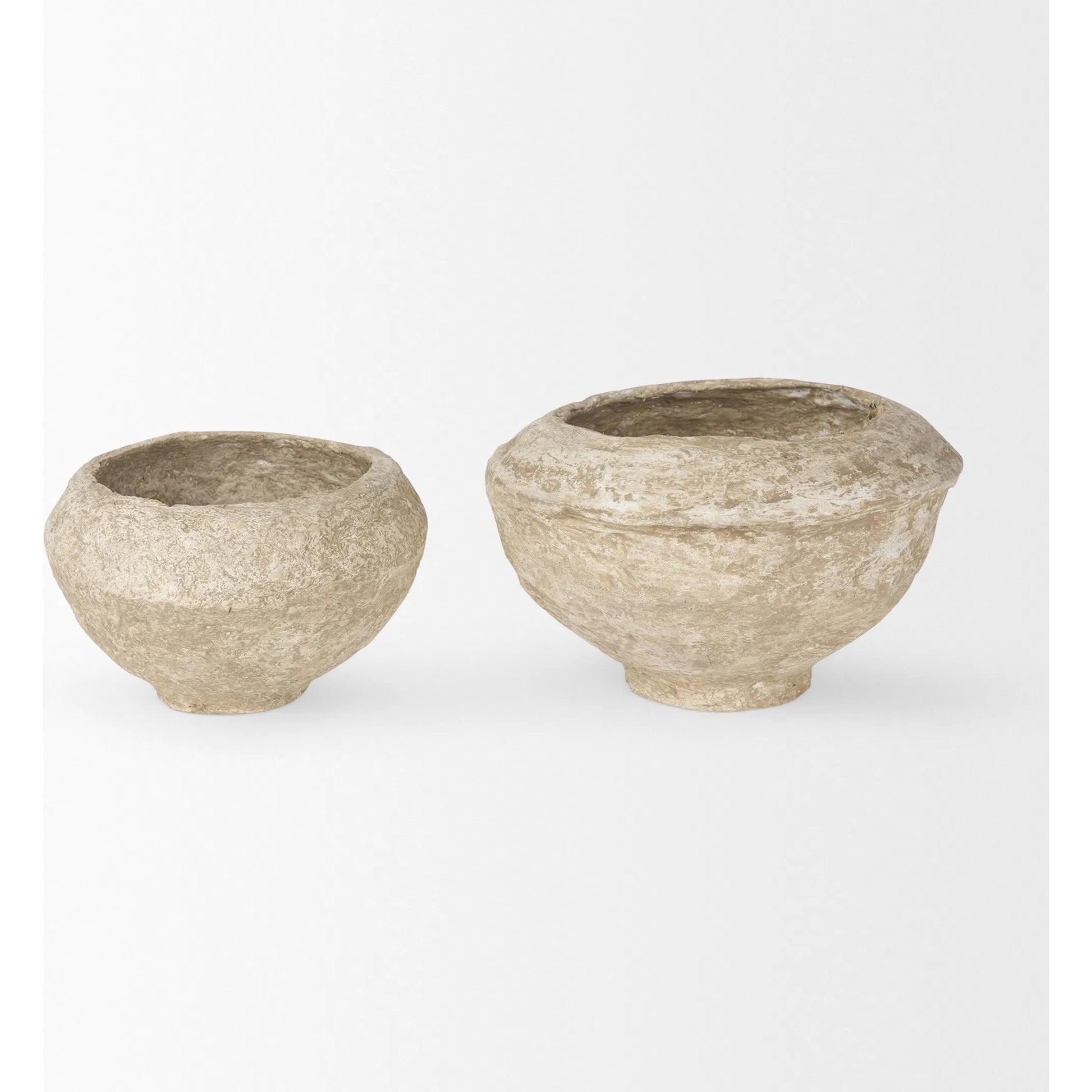 Sonu Paper Mache Half-Pot Bowls by Mercana. Made from paper in a rustic style.