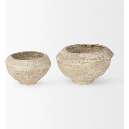 Sonu Paper Mache Half-Pot Bowls by Mercana. Made from paper in a rustic style.