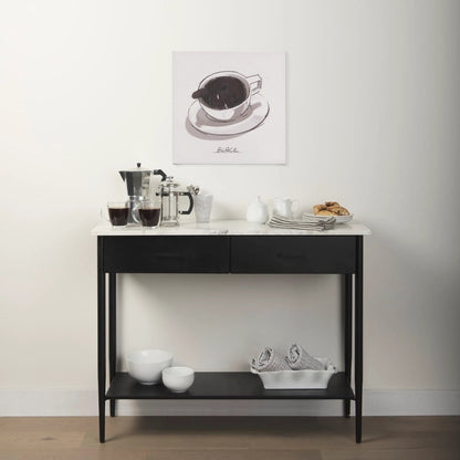 Amika Console Table by Mercana in white, black. Made from metal in a unique style.