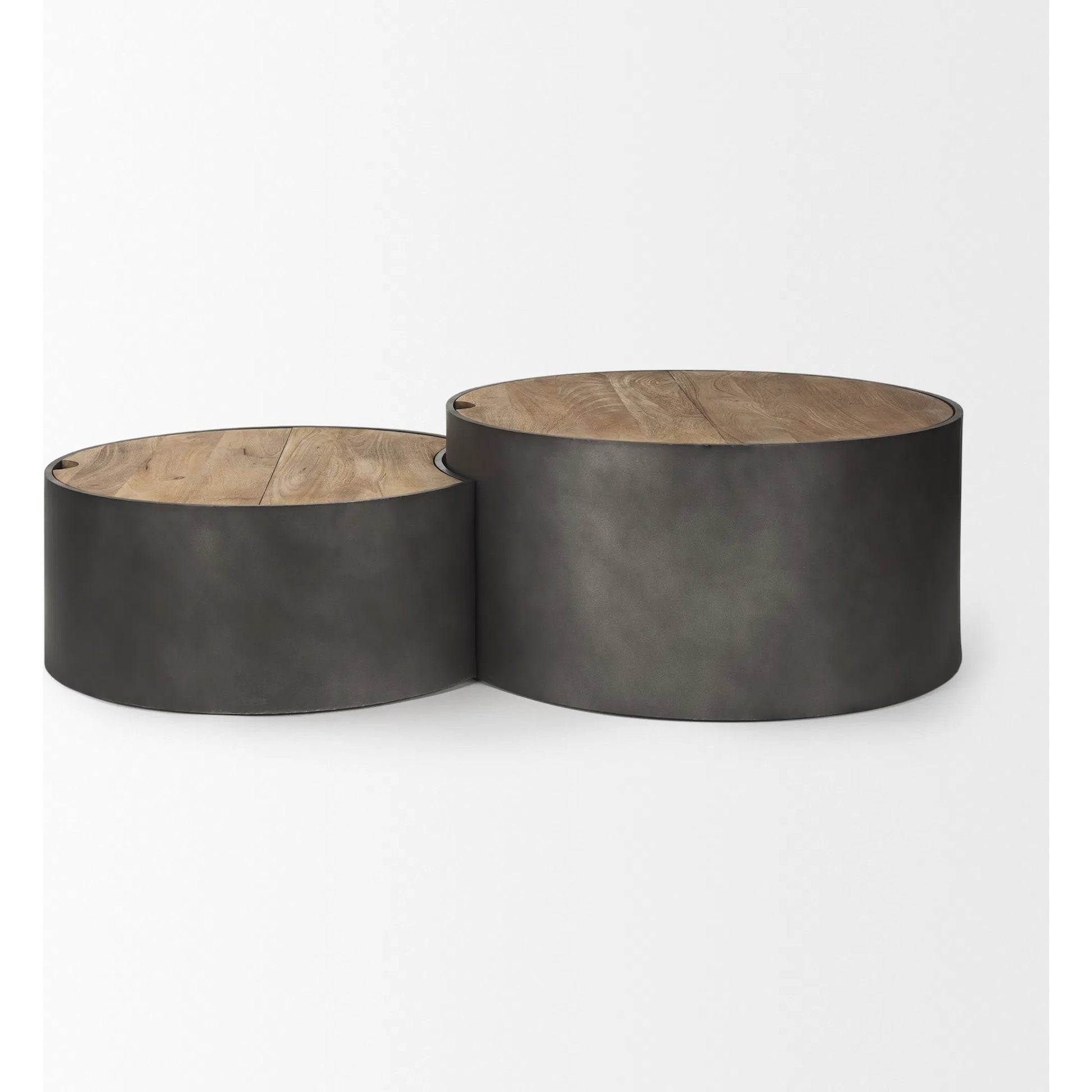 Eclipse Nesting Coffee Table by Mercana in brown. Made from metal in a unique style.