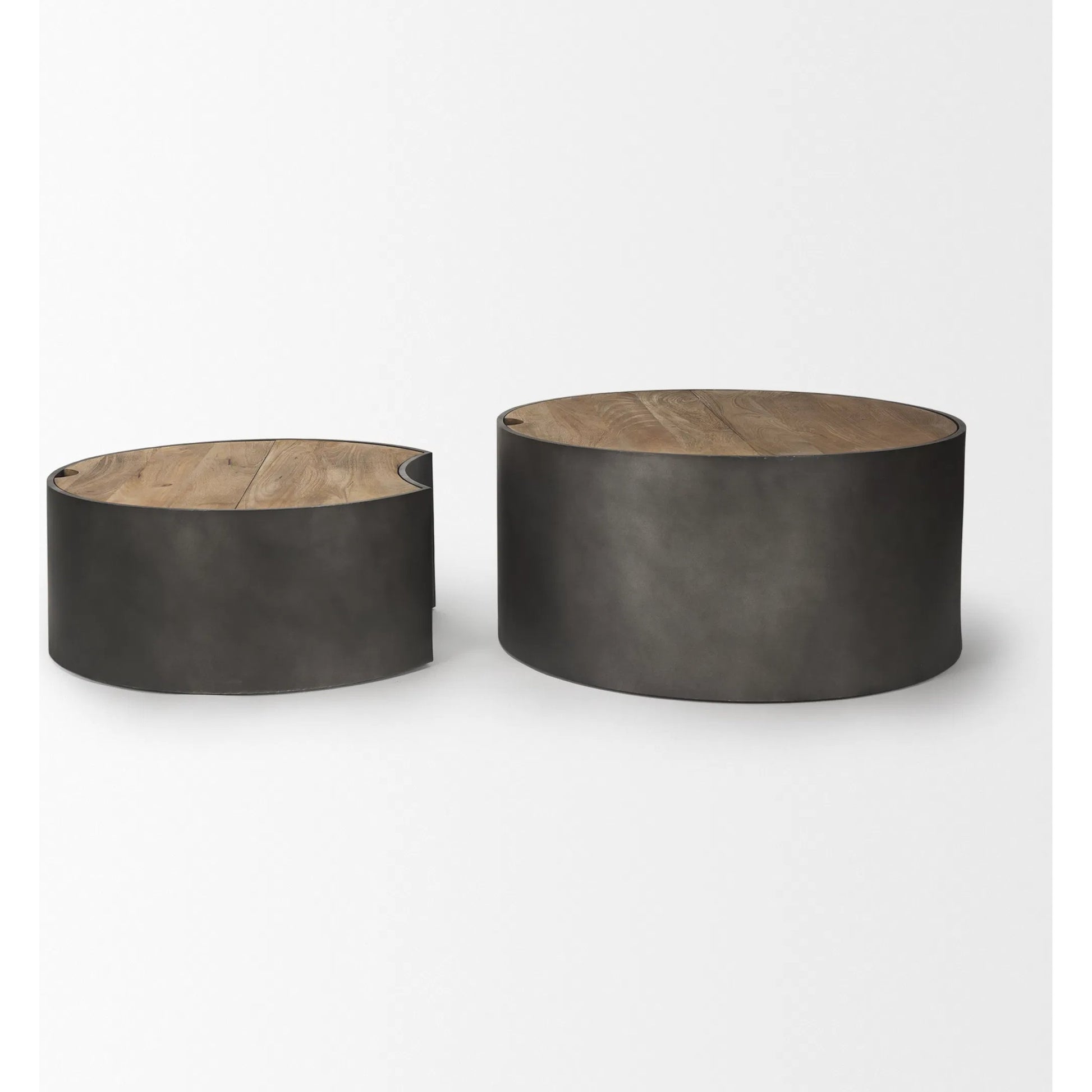 Eclipse Nesting Coffee Table by Mercana in brown. Made from metal in a unique style.