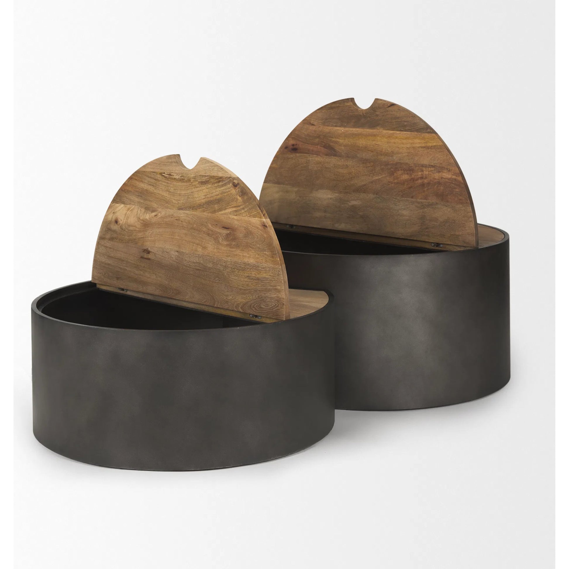Eclipse Nesting Coffee Table by Mercana in brown. Made from metal in a unique style.