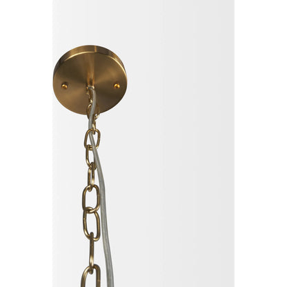 Britton Chandelier by Mercana in gold. Made from glass, metal in a modern style.