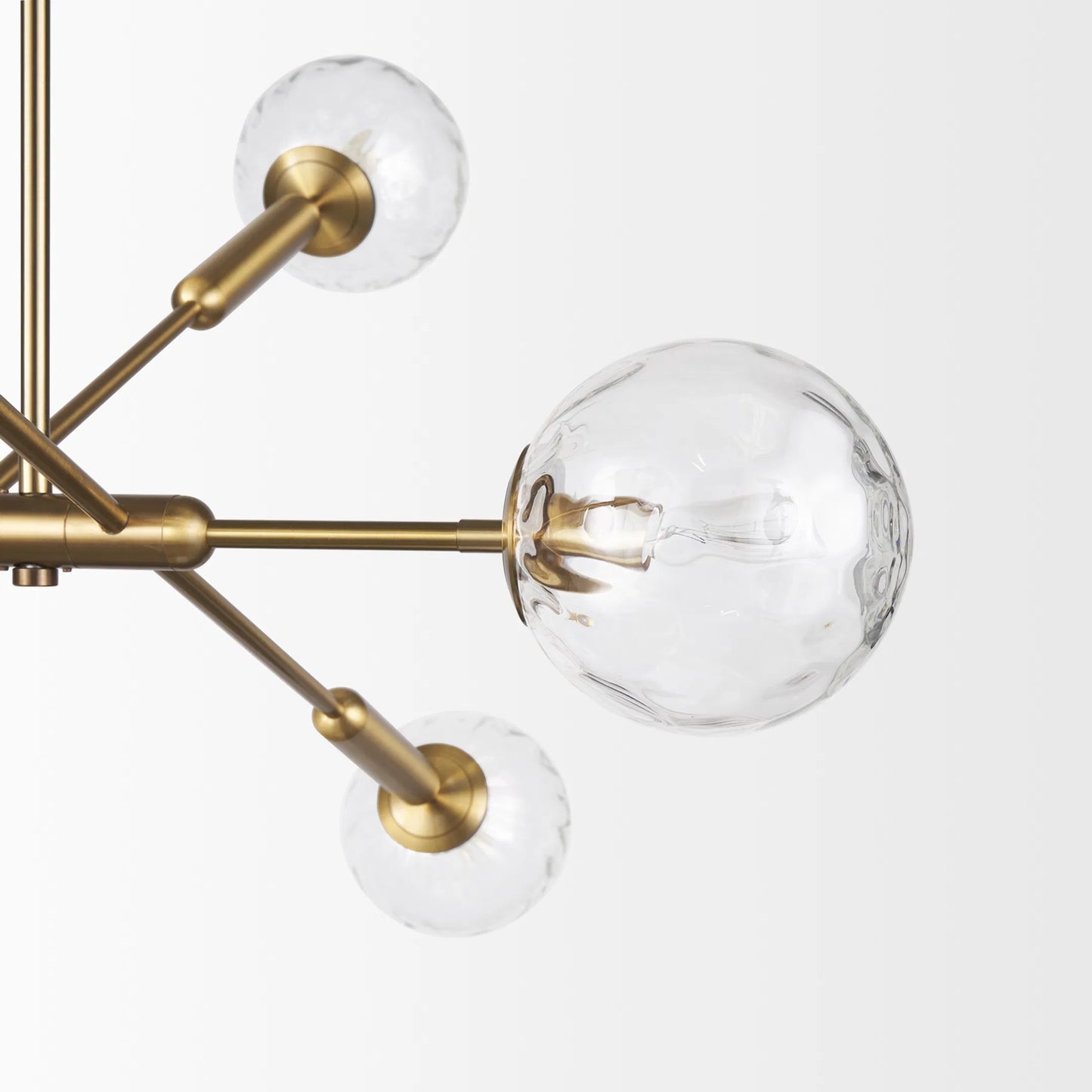 019 SI-2370238 | Closeup | Britton Chandelier by Mercana in gold. Made from glass, metal in a modern style.