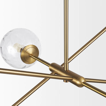 Britton Chandelier by Mercana in gold. Made from glass, metal in a modern style.